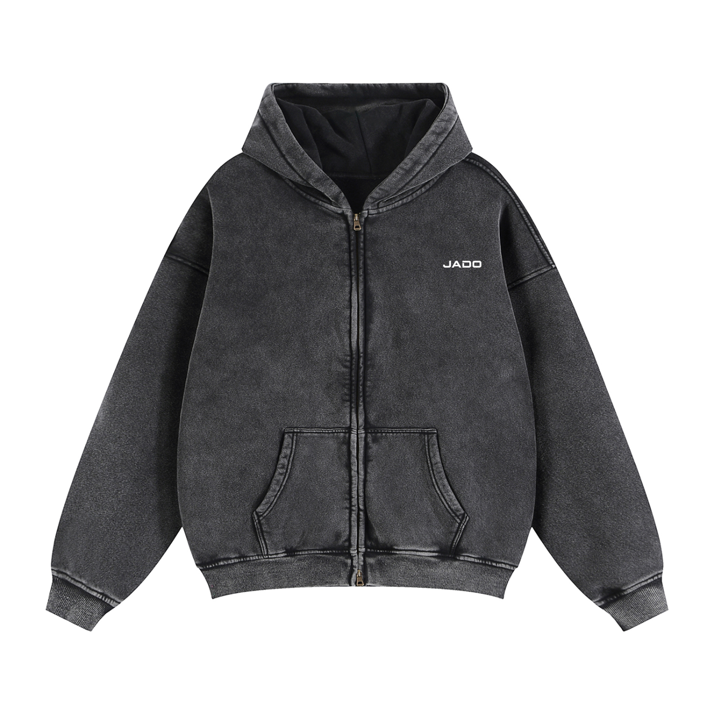 Zip-Through Boxy Fleece Hoodie